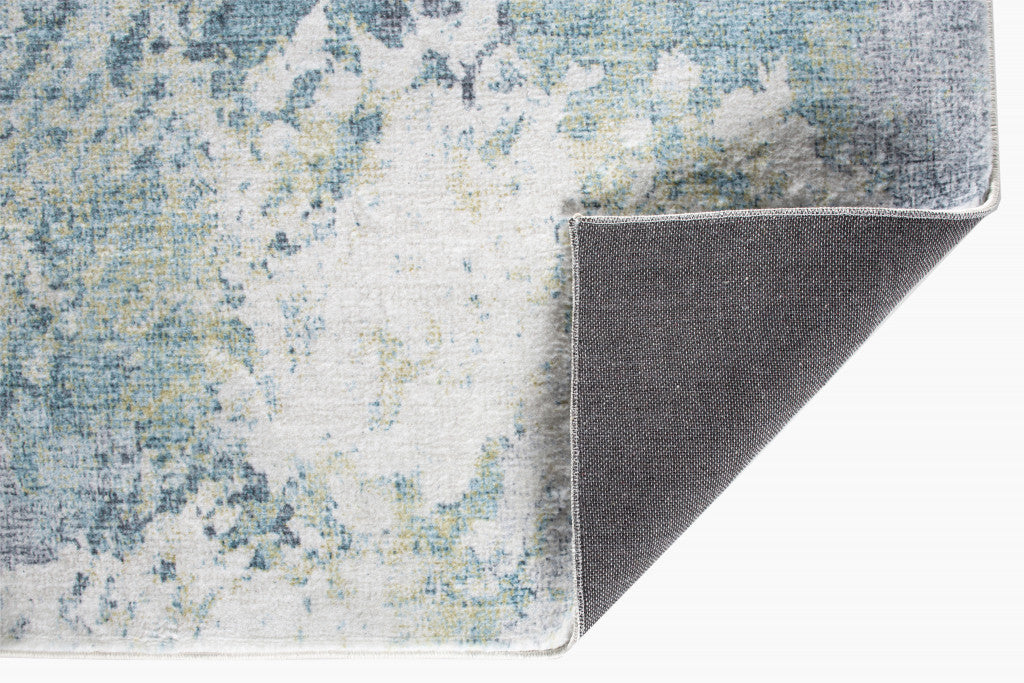 HomeRoots Blue/Yellow Polyester 8’ x 10’ Blue Yellow Abstract Sky Area Rug