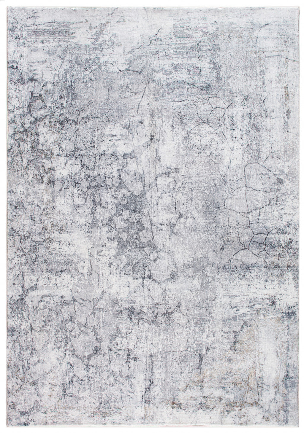 HomeRoots Grey Polyester 6’ x 9’ Gray Distressed Marble Area Rug