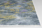 HomeRoots Grey/Gold Polyester 5’ x 8’ Gray Gold Abstract Rings Area Rug