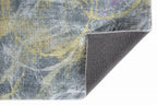 HomeRoots Grey/Gold Polyester 8’ x 10’ Gray Gold Abstract Rings Area Rug