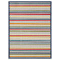 3 x 5 Navy Colorful Striped Indoor Outdoor Area Rug