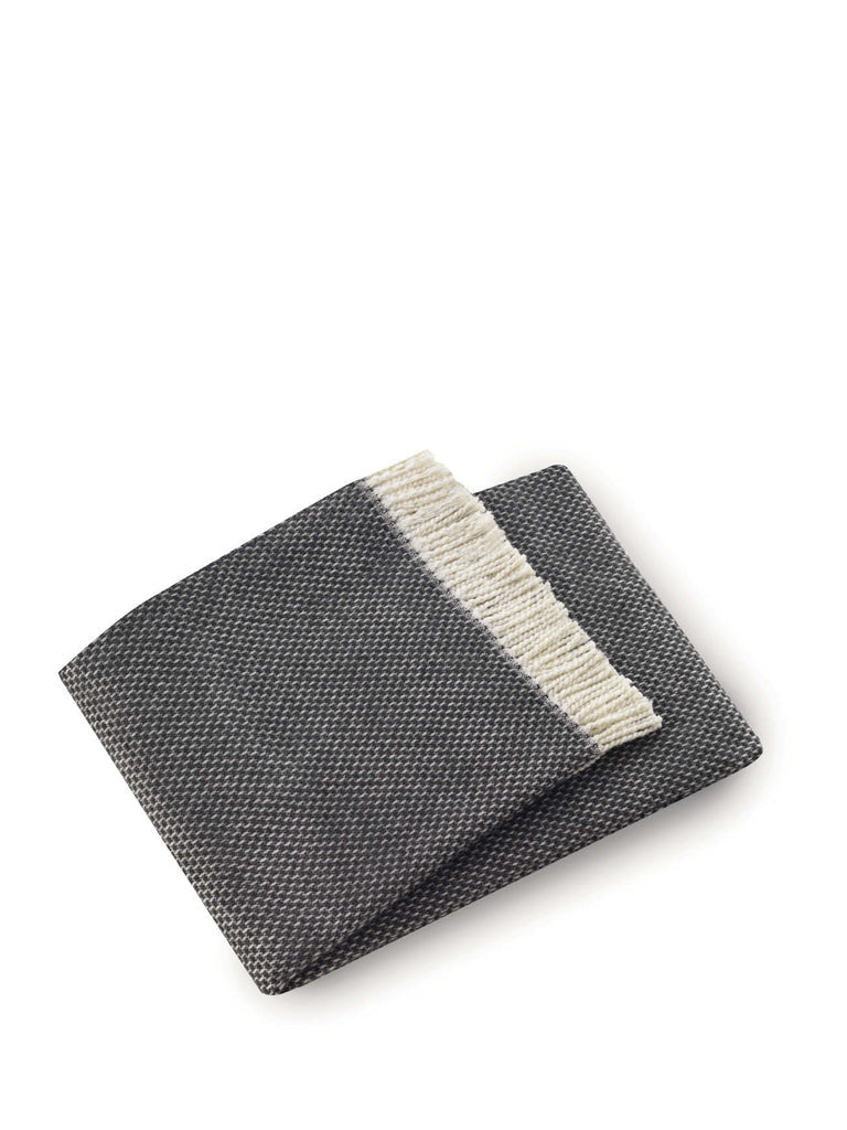 HomeRoots Cotton/Acrylic Soft Dark Gray Links Pattern Throw Blanket