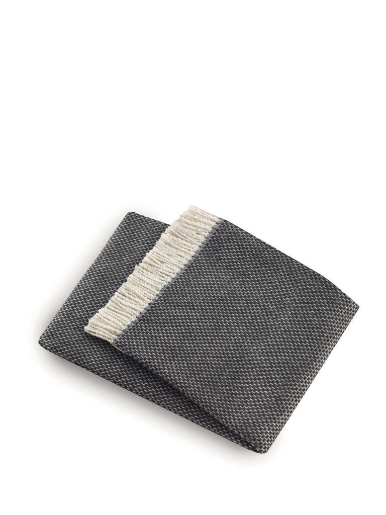 HomeRoots Cotton/Acrylic Soft Dark Gray Links Pattern Throw Blanket