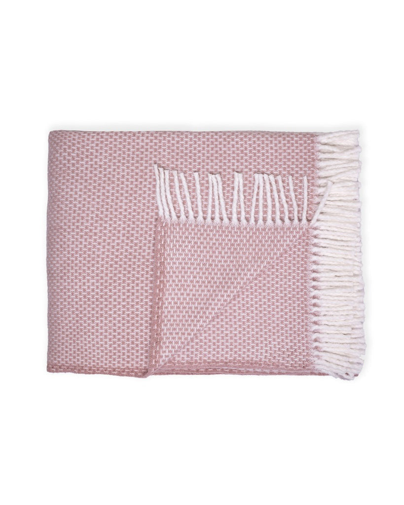 HomeRoots Cotton/Acrylic Soft Dusty Rose Links Pattern Throw Blanket