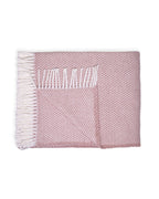 HomeRoots Cotton/Acrylic Soft Dusty Rose Links Pattern Throw Blanket