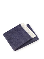 HomeRoots Cotton/Acrylic Soft Navy Blue Links Pattern Throw Blanket