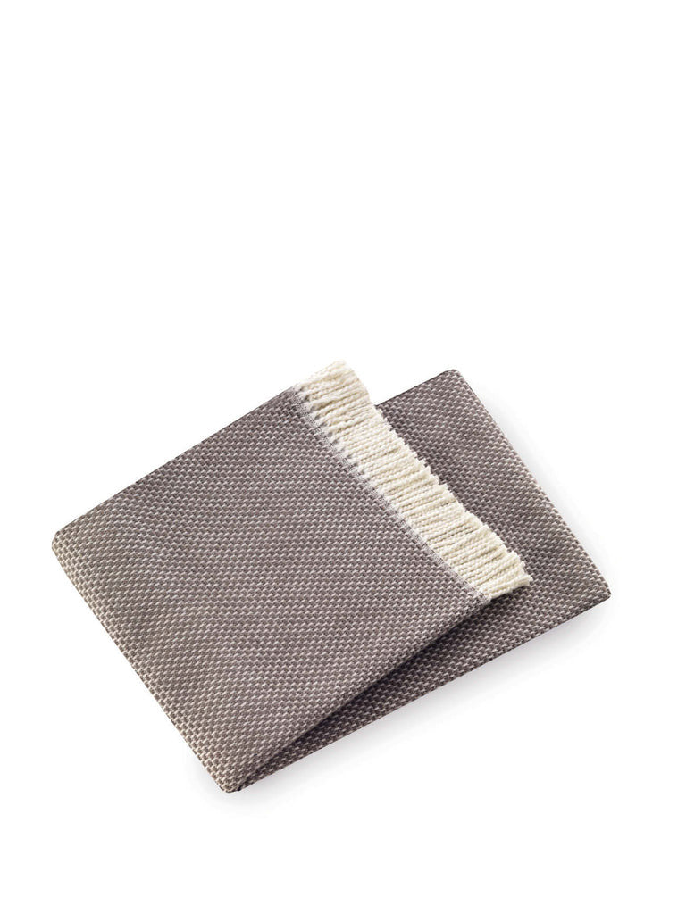 HomeRoots Cotton/Acrylic Soft Taupe Links Pattern Throw Blanket
