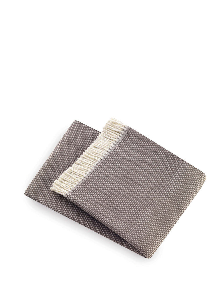 HomeRoots Cotton/Acrylic Soft Taupe Links Pattern Throw Blanket