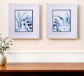 Set of Two Blue Flower Framed Art