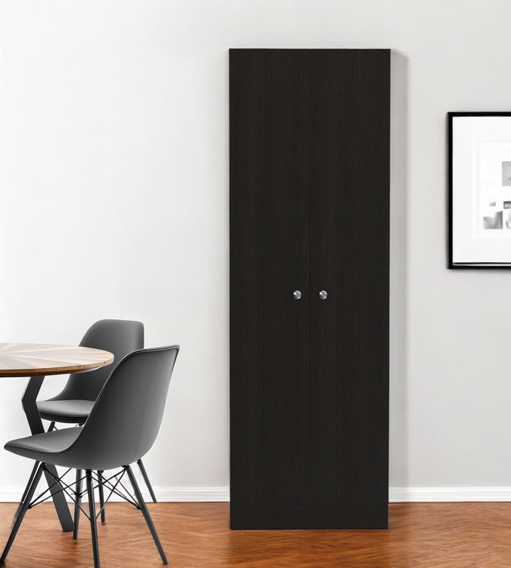 71 Black Wood Pantry Or Storage Closet