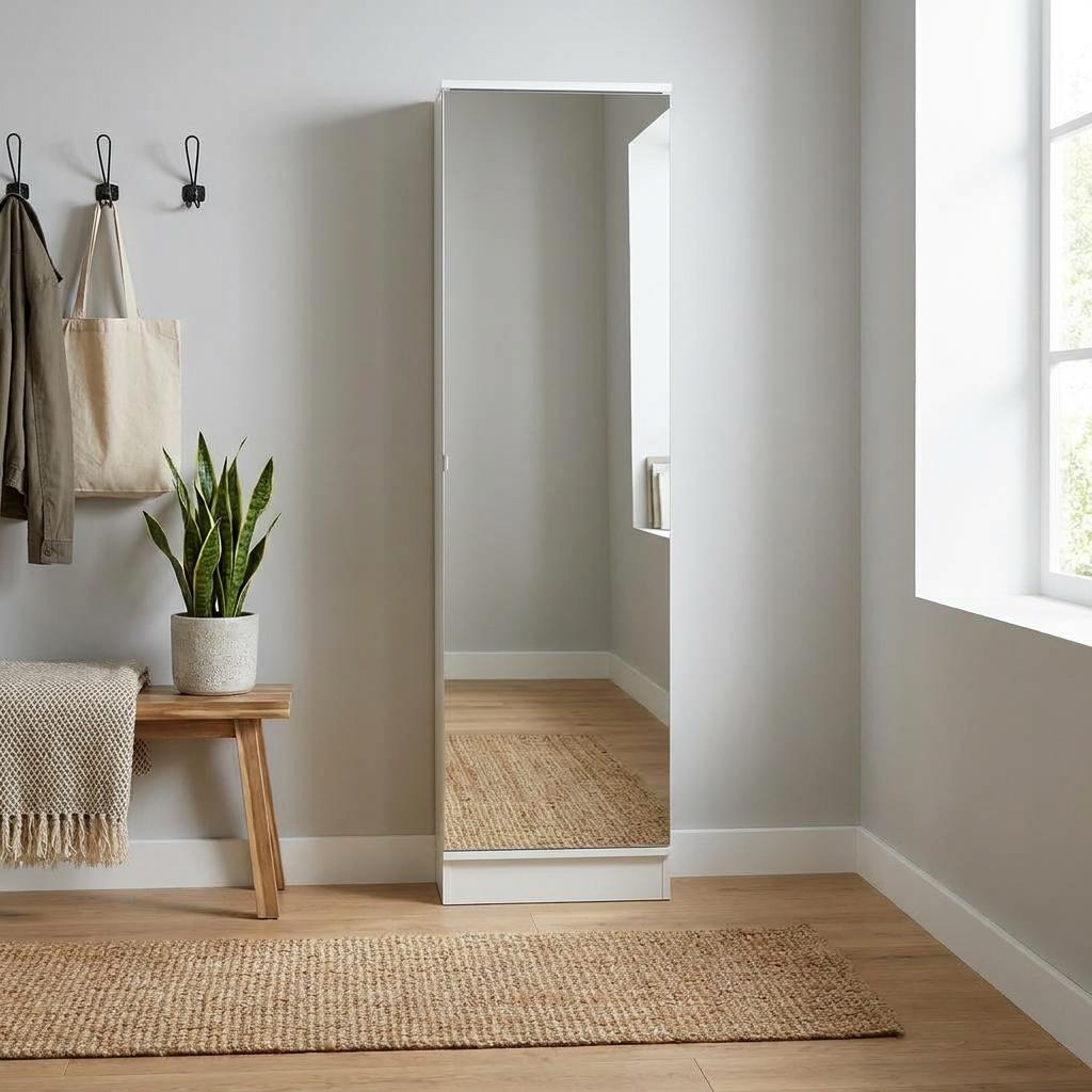 White WoodShoe Storage Cabinet