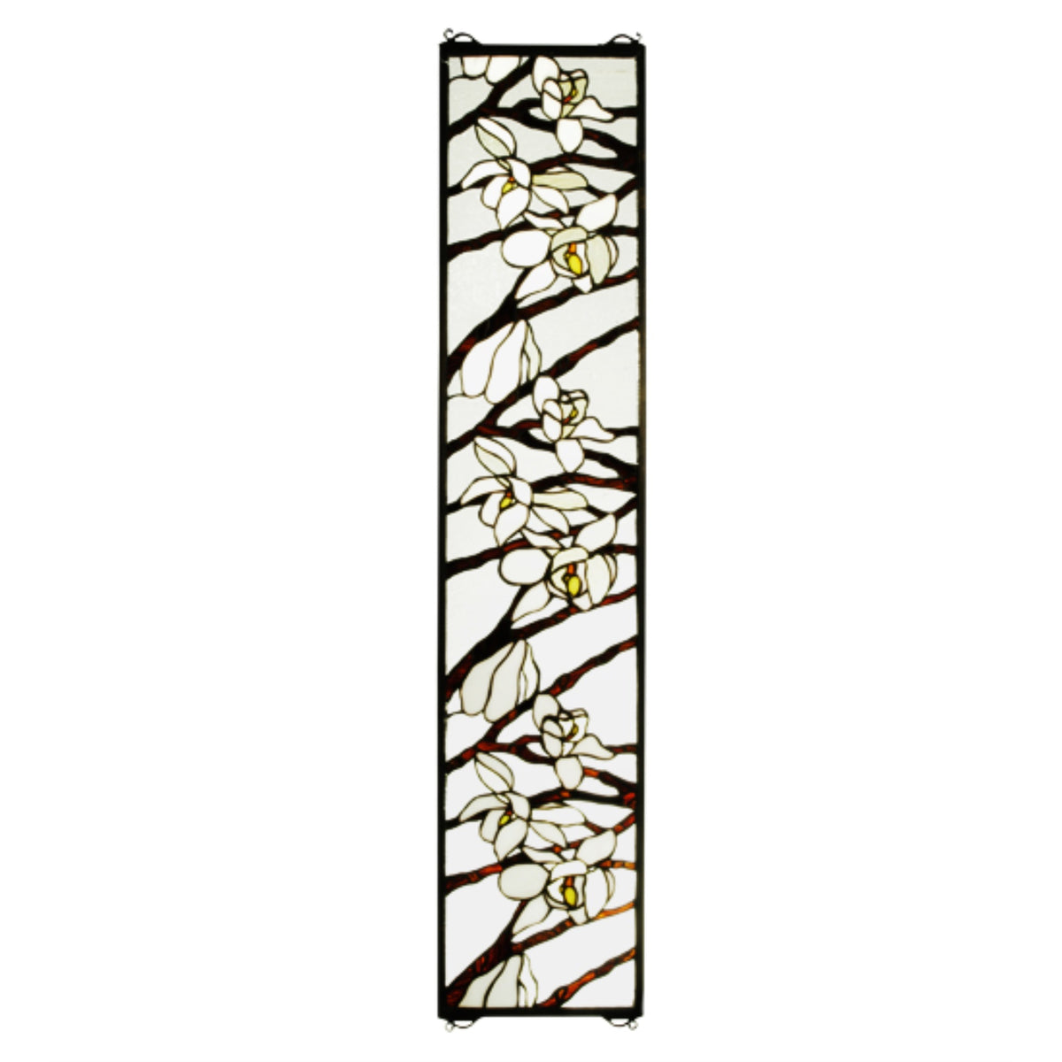 9 Inch W X 42 Inch H Magnolia Stained Glass Window