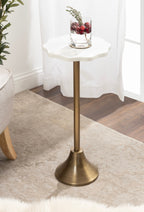 Sanzo Scalloped Marble and Metal Table