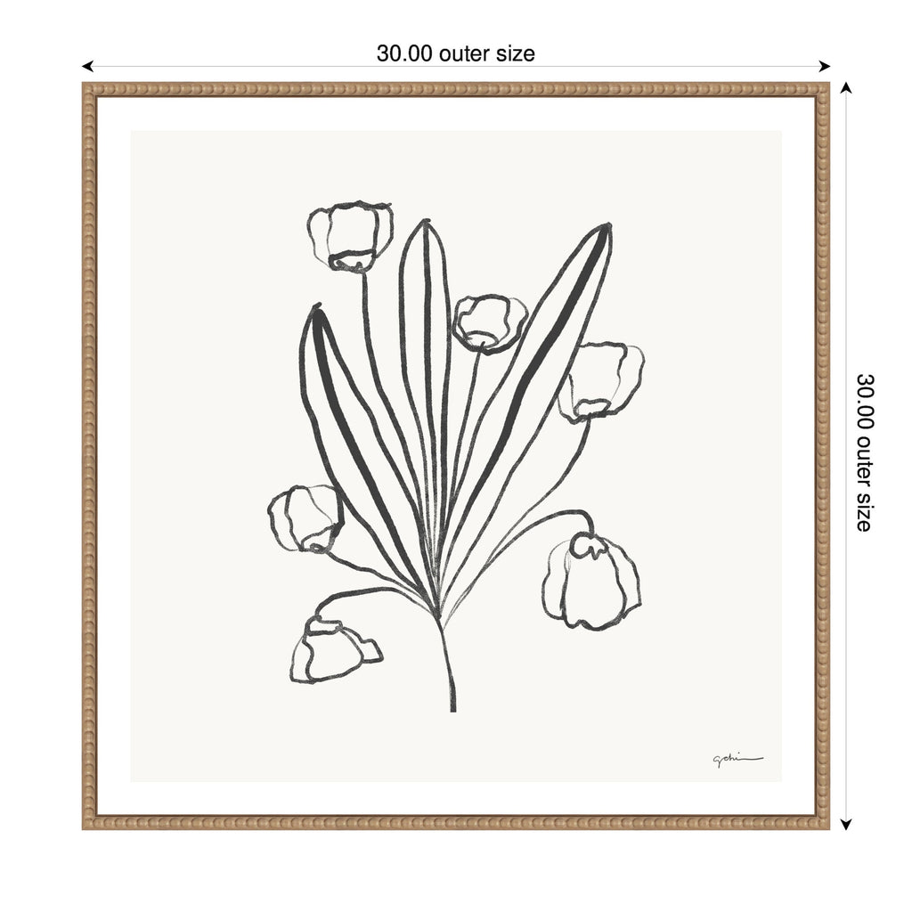 Floral Bouquet by Gabrielly Guedes Framed Canvas Wall Art Print