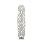 HomeRoots Silver/Clear 40' Bling Faux Crystal Abstract Twigs Barrel Floor Vase