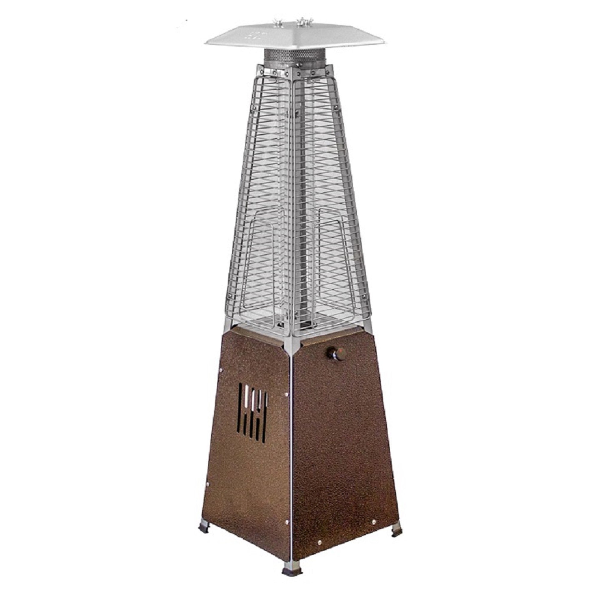 9500 Btu Bronze Steel Propane Triangular Pyramid Tabletop Patio Heater