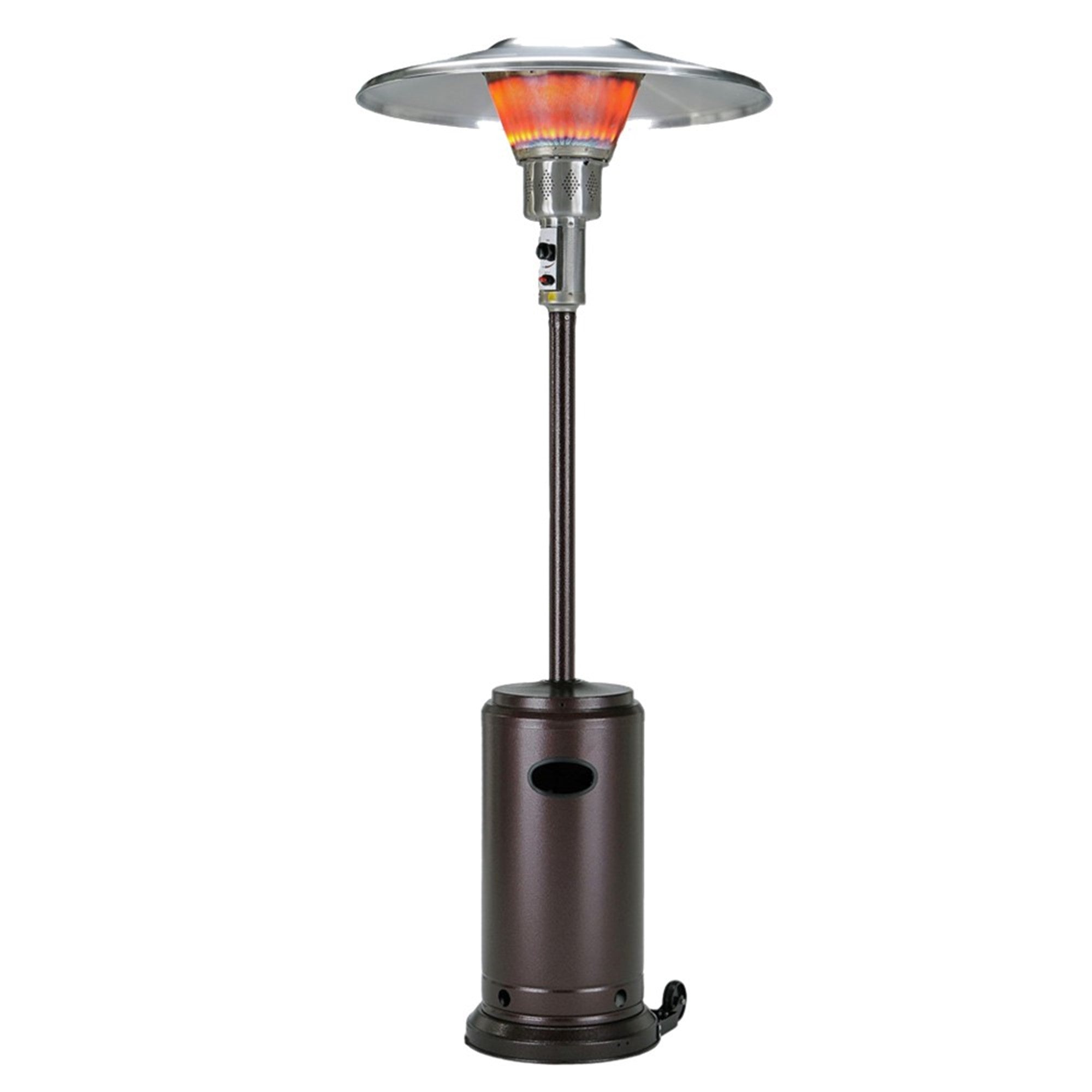 40000 Btu Bronze Steel Propane Cylindrical Pole Standing Patio Heater