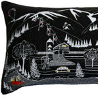 HomeRoots Grey 45' Black Aspen Nighttime Skyline Lumbar Decorative Pillow