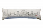 HomeRoots Cream 45' White London Daylight Skyline Lumbar Decorative Pillow