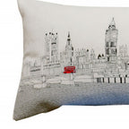 HomeRoots Cream 45' White London Daylight Skyline Lumbar Decorative Pillow