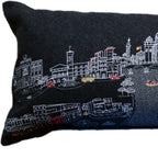 HomeRoots Grey 45' Black Rome Nighttime Skyline Lumbar Decorative Pillow