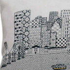 HomeRoots Cream 45' White San Francisco Daylight Skyline Lumbar Decorative Pillow