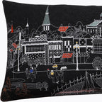 HomeRoots Grey 24' Black Annapolis Nighttime Skyline Lumbar Decorative Pillow