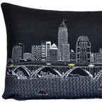 HomeRoots Grey 24' Black Cleveland Nighttime Skyline Lumbar Decorative Pillow