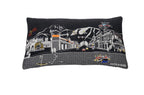 HomeRoots Grey 24' Black Jackson Nighttime Skyline Lumbar Decorative Pillow