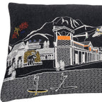 HomeRoots Grey 24' Black Jackson Nighttime Skyline Lumbar Decorative Pillow