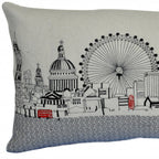 HomeRoots Cream 24' White London Daylight Skyline Lumbar Decorative Pillow