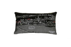 HomeRoots Grey 24' Black New Orleans Nighttime Skyline Lumbar Decorative Pillow