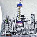 HomeRoots Cream 24' White Shanghai Daylight Skyline Lumbar Decorative Pillow