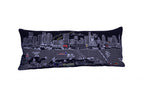 HomeRoots Grey 35' Black Austin Nighttime Skyline Lumbar Decorative Pillow
