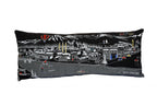 HomeRoots Grey 35' Black Bend Nighttime Skyline Lumbar Decorative Pillow