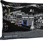 HomeRoots Grey 35' Black Bend Nighttime Skyline Lumbar Decorative Pillow