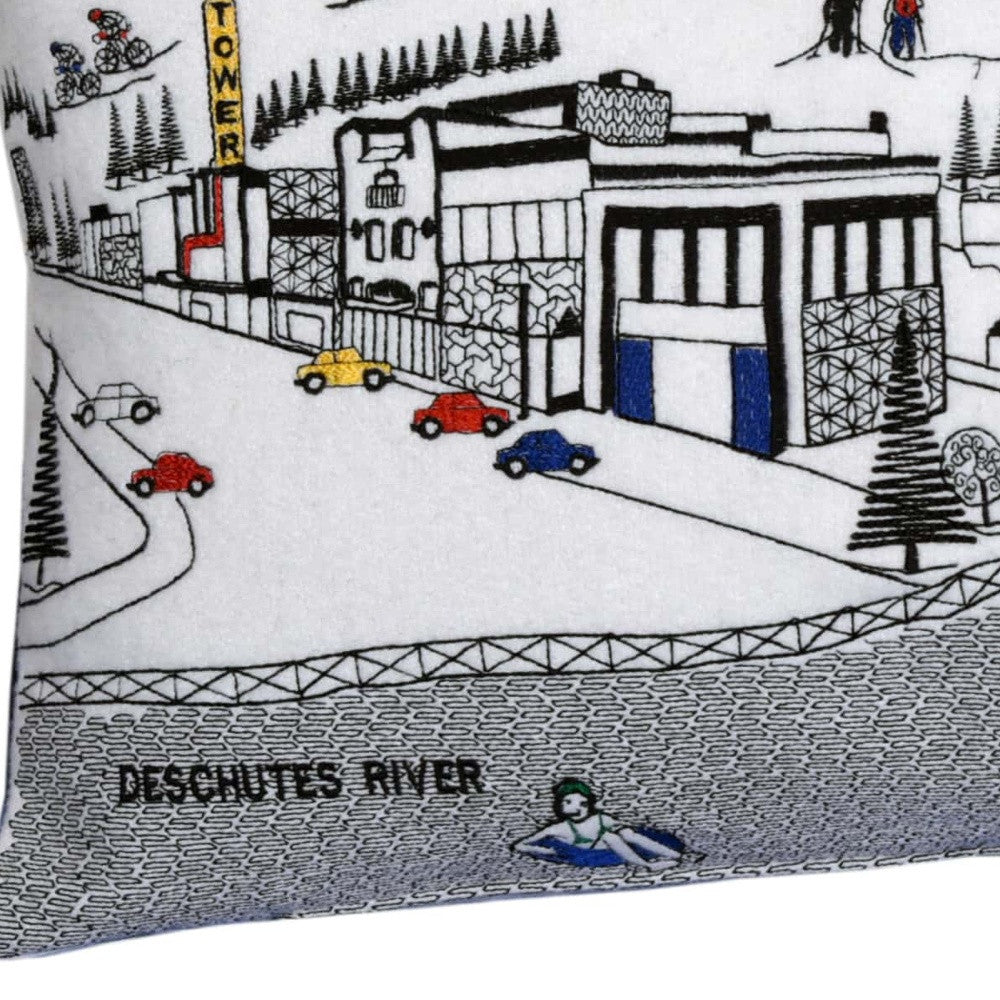 HomeRoots Cream 35' White Bend Daylight Skyline Lumbar Decorative Pillow