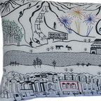 HomeRoots Cream 35' White Breckenridge Daylight Skyline Lumbar Decorative Pillow