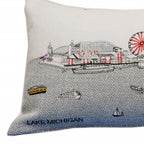 HomeRoots Cream 35' White Chicago Daylight Skyline Lumbar Decorative Pillow