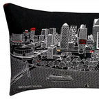 HomeRoots Grey 35' Black Detroit Nighttime Skyline Lumbar Decorative Pillow