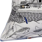 HomeRoots Cream 35' White Homer Spit Daylight Skyline Lumbar Decorative Pillow