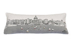 HomeRoots Cream 35' White Madison Daylight Skyline Lumbar Decorative Pillow