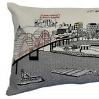 HomeRoots Cream 35' White Memphis Daylight Skyline Lumbar Decorative Pillow