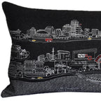HomeRoots Grey 35' Black New Orleans Nighttime Skyline Lumbar Decorative Pillow