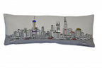 HomeRoots Cream 35' White Shanghai Daylight Skyline Lumbar Decorative Pillow