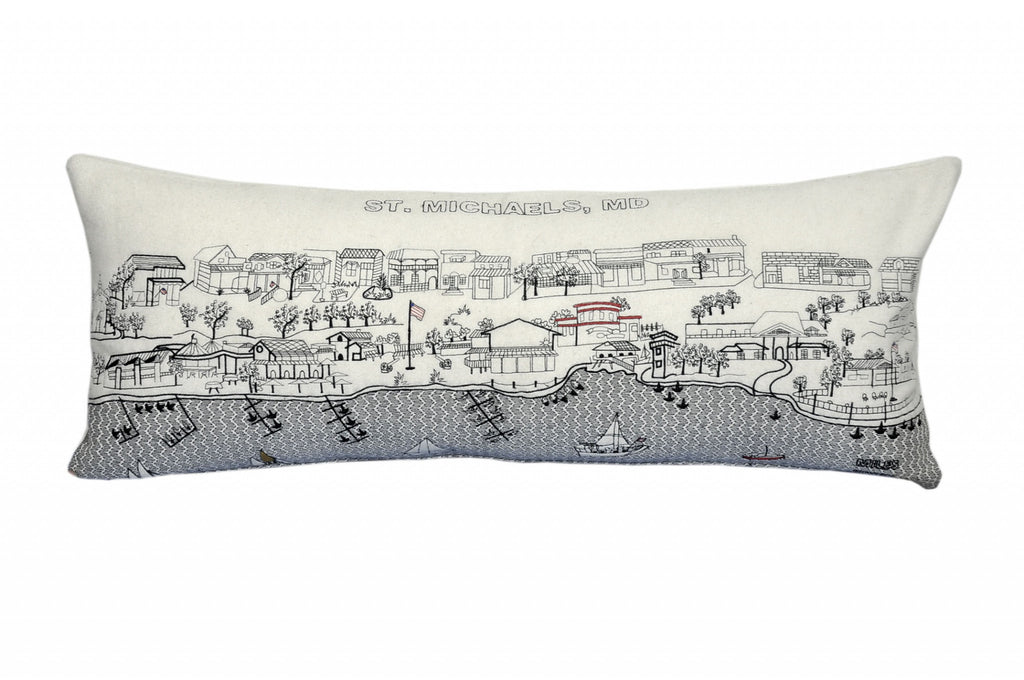 HomeRoots Cream 35' White St Michael's Daylight Skyline Lumbar Decorative Pillow