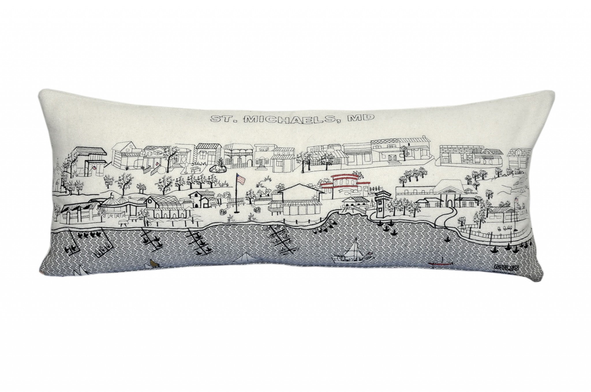 HomeRoots Cream 35' White St Michael's Daylight Skyline Lumbar Decorative Pillow