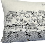 HomeRoots Cream 35' White St Michael's Daylight Skyline Lumbar Decorative Pillow