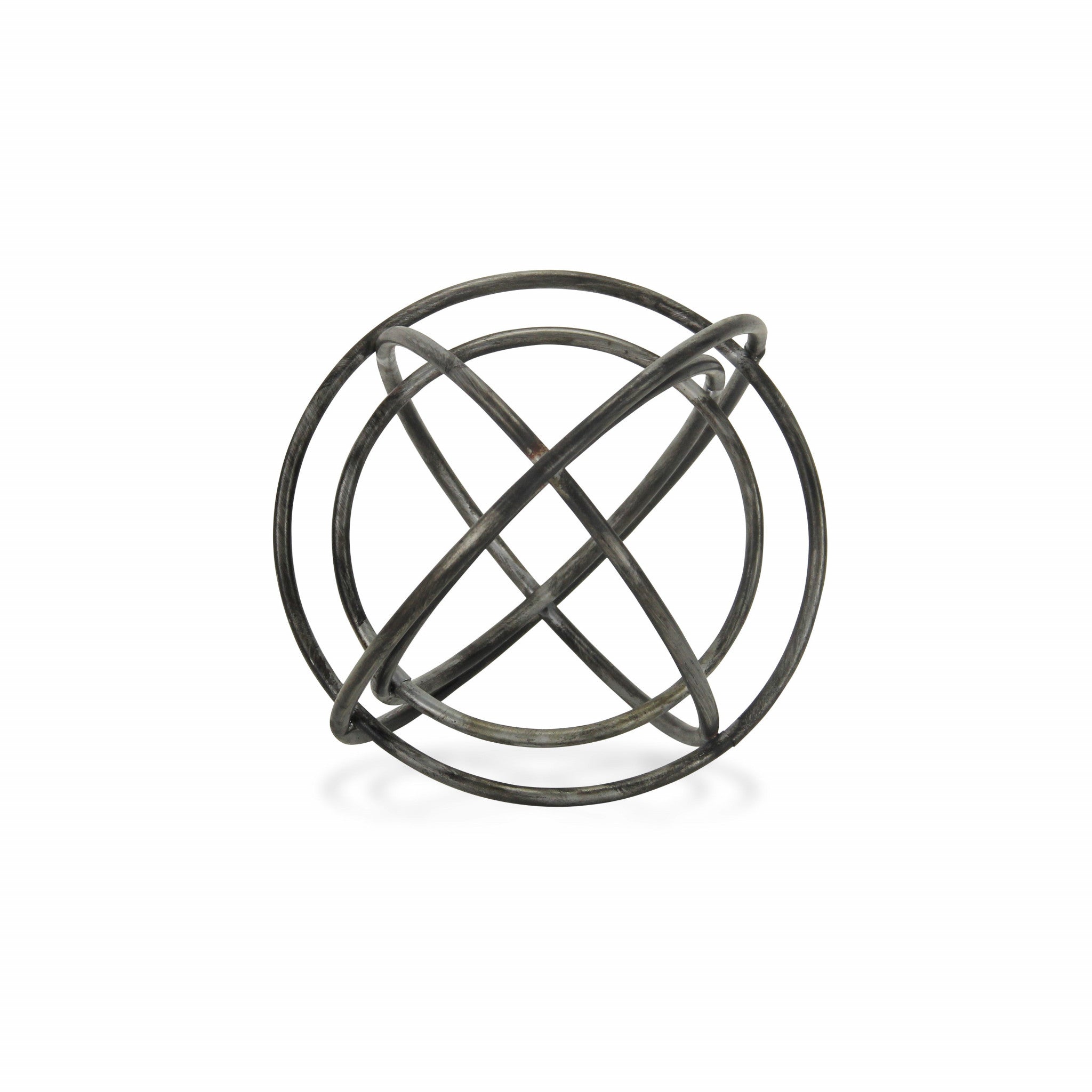 HomeRoots 10' Gray Metal Abstract Contemporary Decorative Orb