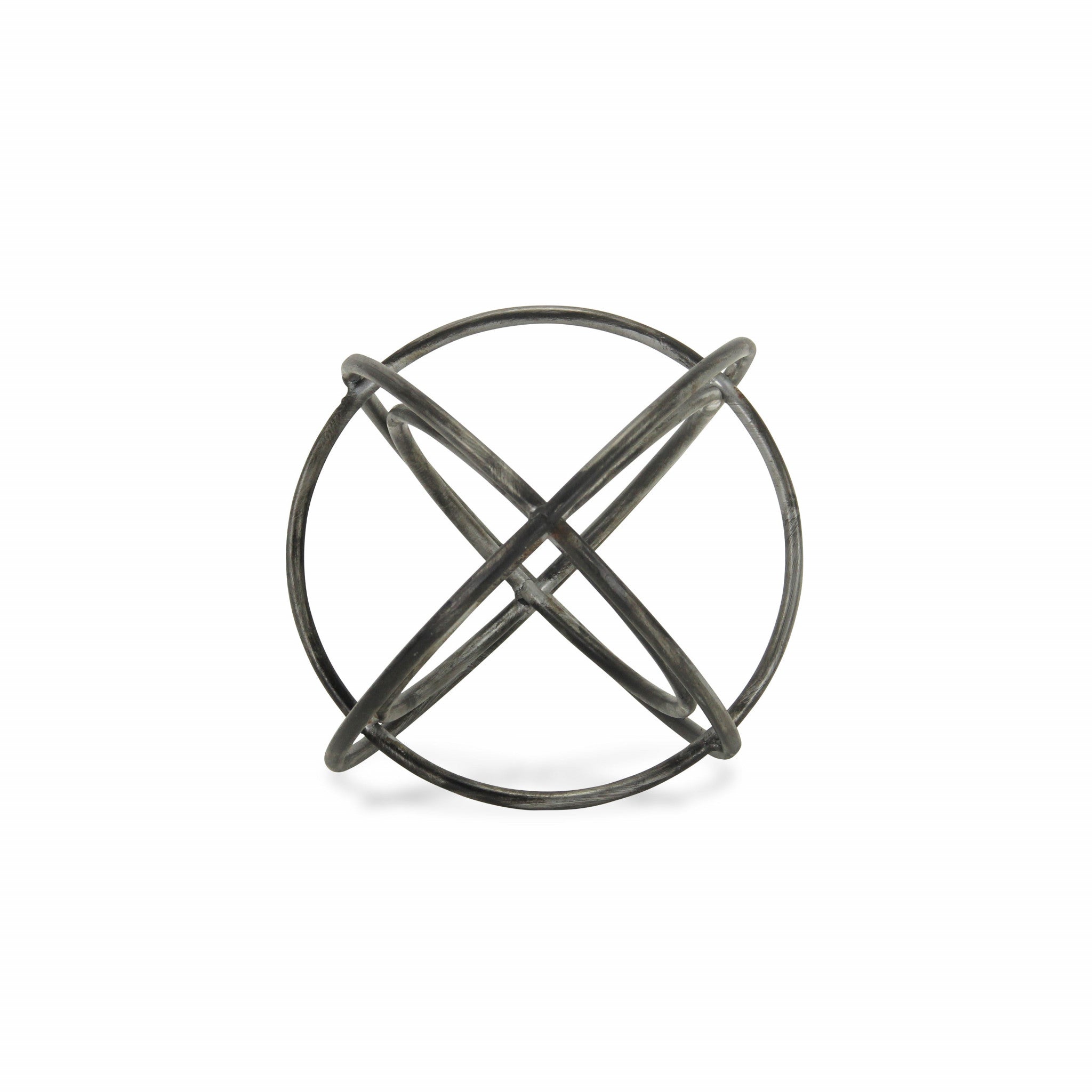 HomeRoots 10' Gray Metal Abstract Contemporary Decorative Orb